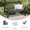 Flash Furniture Adele Patio Acacia Wood Bench, 2-Person Slatted Seat Loveseat for Park, Garden, Yard, Porch, Black LTS-0525-BK-GG - alternate 7